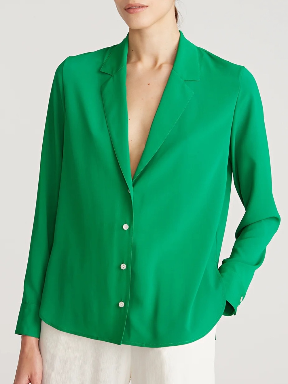 💚 Halston Aria women's crepe de chine silk top size 6